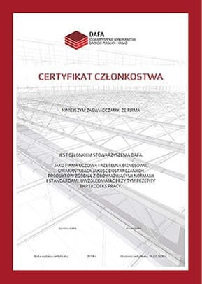 Certyfikat Dafa
